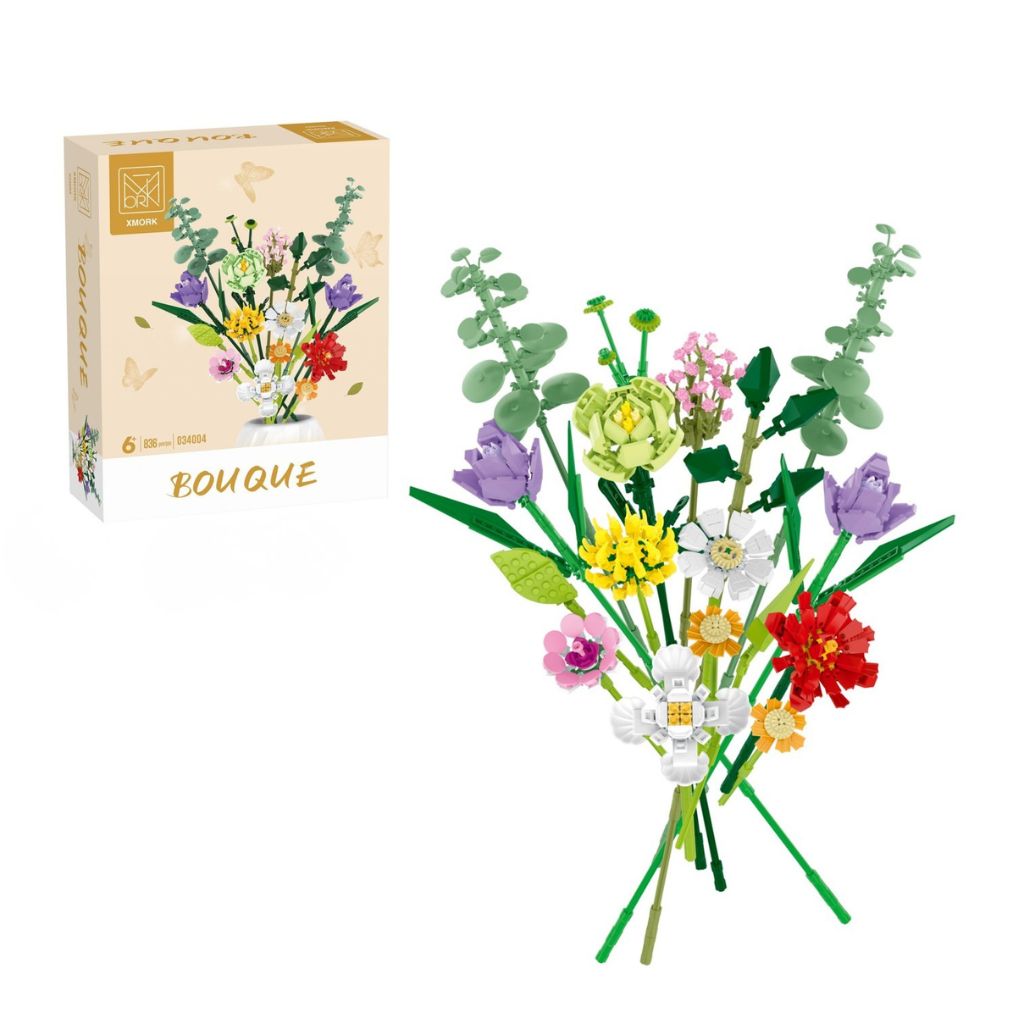 Mixed Flower Bouquet Set of 836 Building Pieces